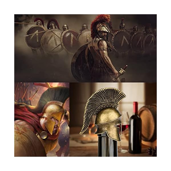 LKKCHER Tapón Botella Vino de Casco Vintage de Guerrero de Roma, Accesorios Vino, Regalos Vino Hombre Cumpleaños… - Imagen 3
