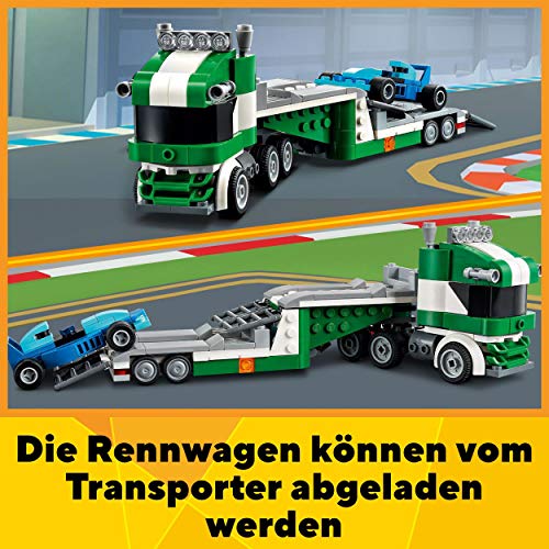 LEGO 31113 Creator 3-In-1 Rennwagentransporter Spielzeug LKW mit Anhänger, Kran und Boot, Rennwagen Autotransporter, Spielzeugauto für Kinder ab 7 Jahre – Bild 6
