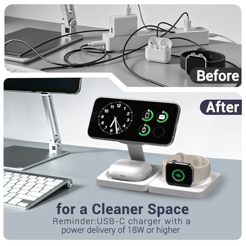 Image of 3 in 1 MagSafe Wireless Charging Station for Apple Watch iPhone AirPods