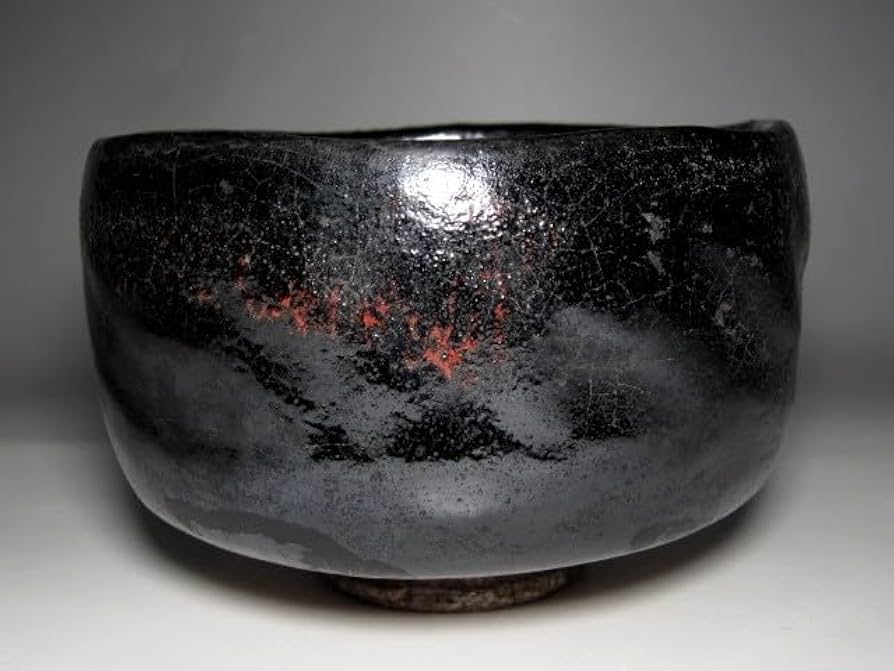 楽十二代 弘入 亀絵黒茶碗表千家惺斎花押の逸品☆c533