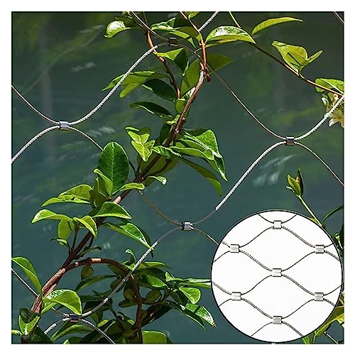 Valla Flexible de Malla de Cuerda de Acero Inoxidable 304, 1,5 mm/2 mm, Malla de Soporte para Plantas de jardín Adecuada para Campos de fútbol y Jardines (1x25 m, 12 cm).