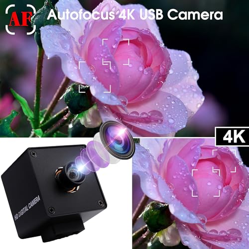 Image of SVPRO 4K USB Camera Autofocus Video Camera UHD 3840x2160 with Metal Box for Pro Streaming /Online Course /Industrial Use,100 Degree Non-Distortion Wide Angle PC Computer Camera for PC Laptop