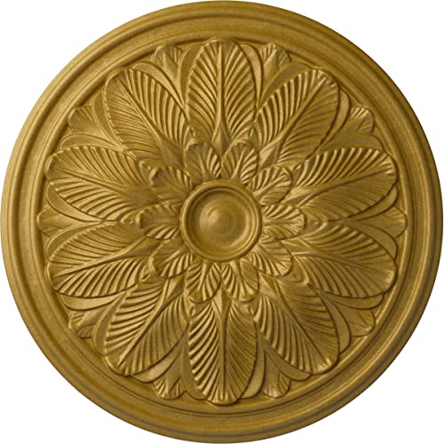 Image of Ekena Millwork CM22BOPGS 22 5 /8 OD x 1 3 /4 P Bordeaux Ceiling Medallion (fits Canopies up to 3 1 /4), Hand-Painted, Pharaohs Gold