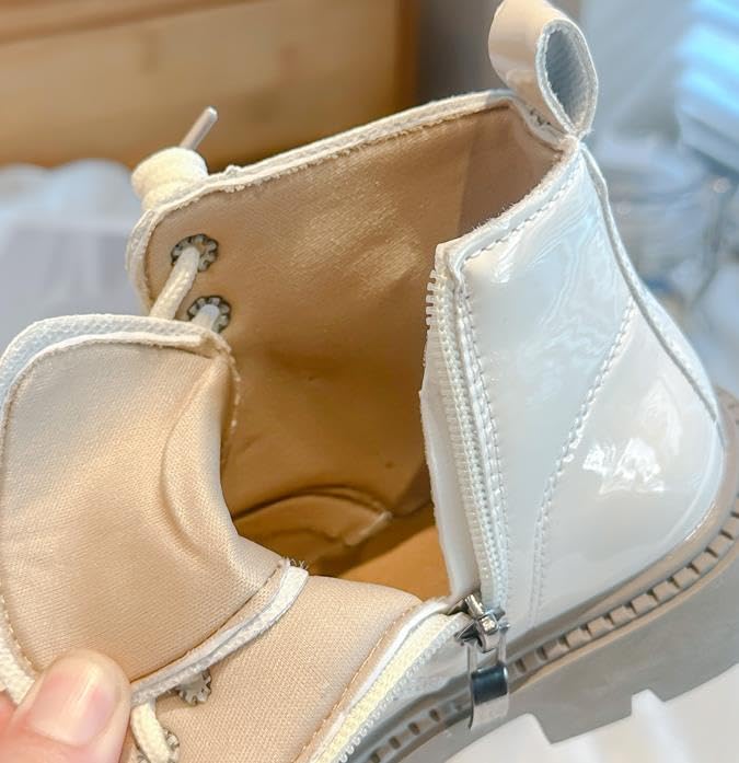 Girls Ankle Boots Side Zip Comfort Non-Slip Boot Lace Up Outdoor Combat Boot Princess boots(Toddler/Little Kid/Big Kid)3