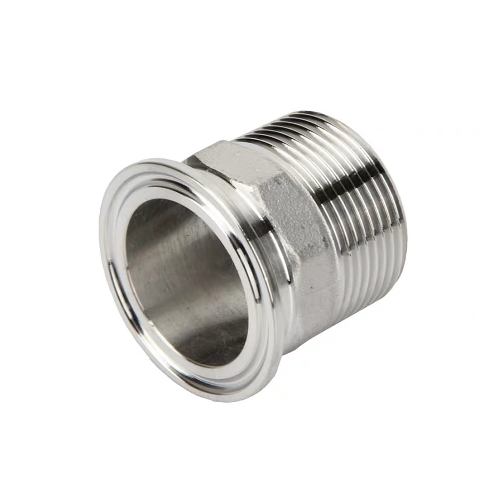 1Pcs DN15-DN50 Stainless Steel SS304 Male Threaded Ferrule Pipe Fittings Tri Clamp Type Cheerfully (Size : DN50 x Ferrule 77.5)