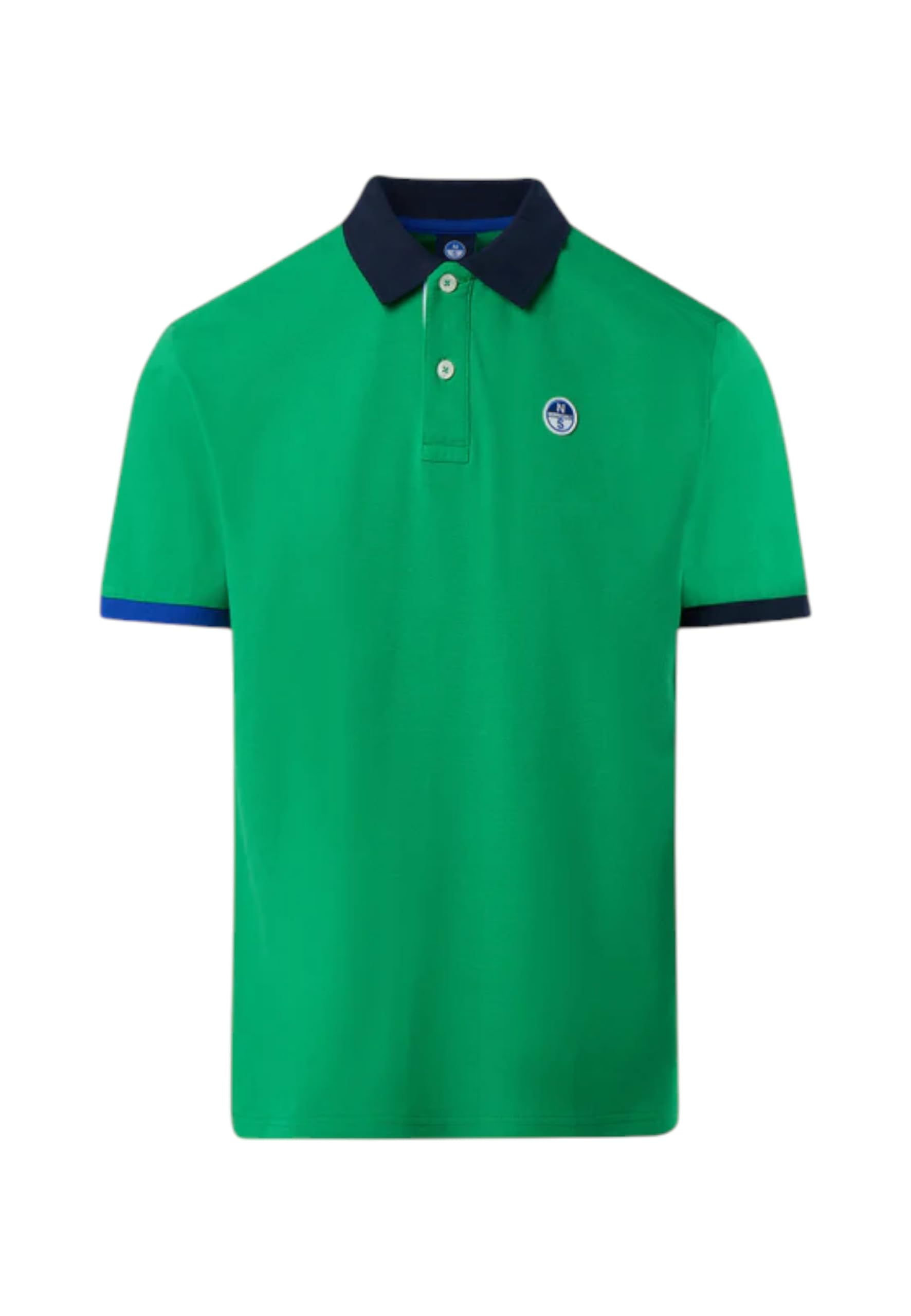 NORTH SAILS Polo Uomo in piqué di Cotone Organico con Bordi a Contrasto