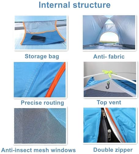 Image of 4 to 6 Person Camping Tent for Outdoor | Big Size Dome Tent (Fits 4 Adults Comfortably - King Size Bed Space) | Waterproof Family Picnic & Hiking Tent with Carry Bag & Mosquito Net