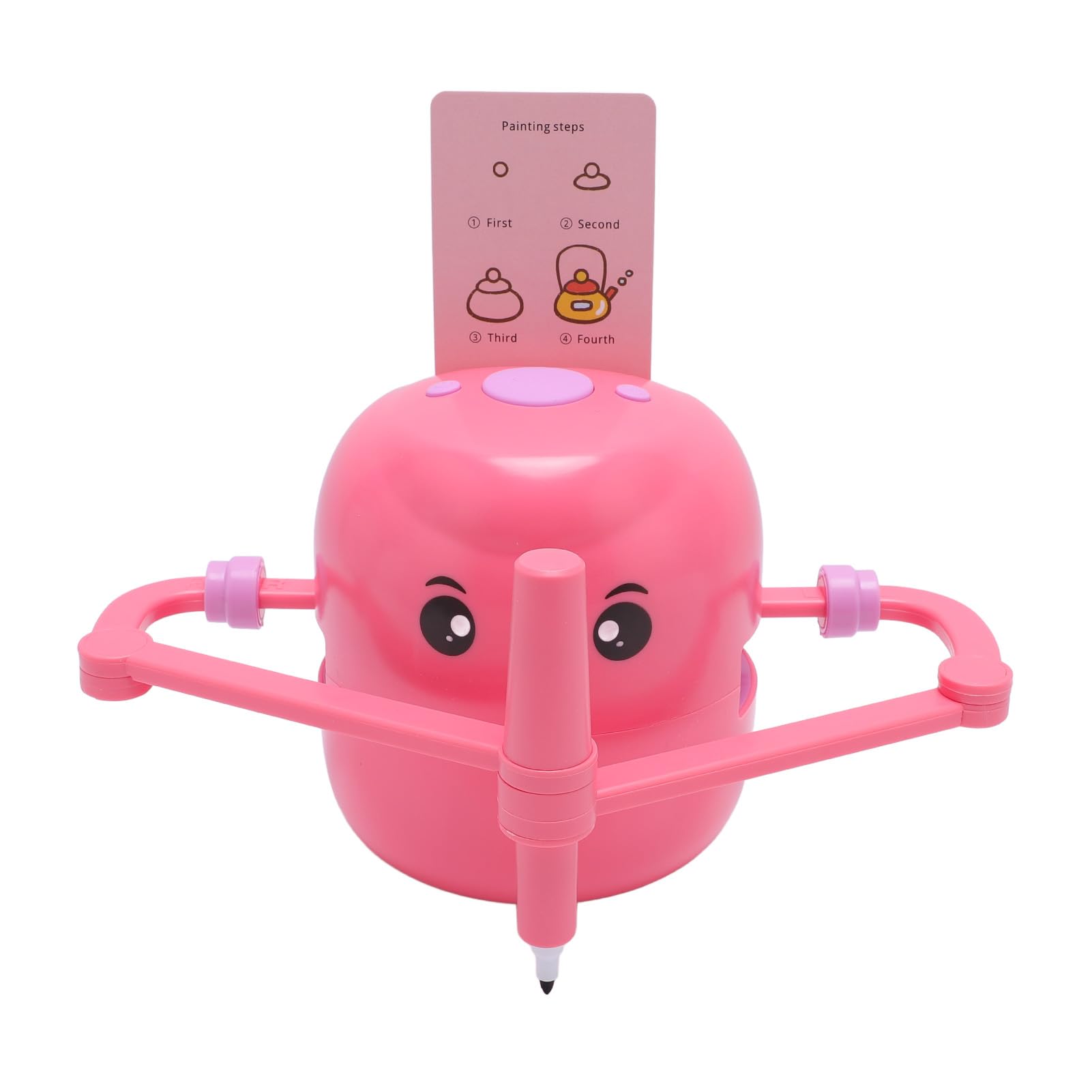 Robot de Pintura Inteligente, Iluminación de Arte 2400mAh Pintura Robot Automático para Niños (Rosa roja)