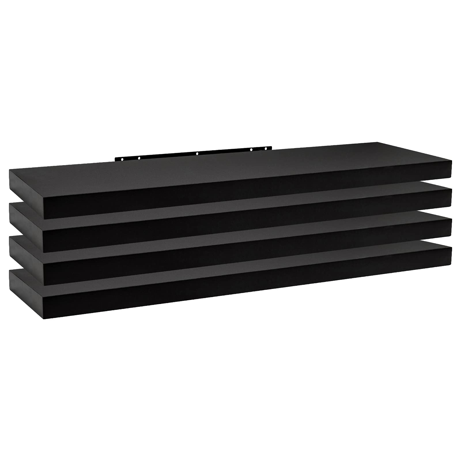WOLTU RG9315sz 1 Stuck Zwevende Plank Wandrek CD Rek In MDF Kantoorplank Hangende 120x22 9x3 8cm Zwart 2723251395