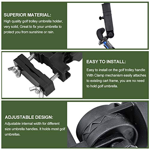 Soporte Paraguas Golf Ajustable Universal para Carro de Golf