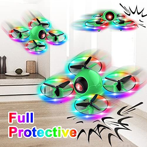 Dwi Dowellin 6.3 Inch 10 Minutes Long Flight Time Mini Drone For Kids With Blinking Light One Key Take Off Spin Crash Proof Rc Nano Quadcopter Toys Drones For Beginners Boys And Girls 2 Batteries, Green #TOP1