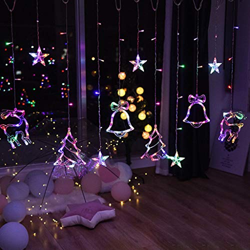 Preisvergleich Produktbild DIAOD Weihnachtsbaum Glocken Lichterketten Vorhang Licht Fee Lichterketten Weihnachtsgirlande im Freien für Party Home Hochzeit Neujahr Dekor (Color : Warm White)