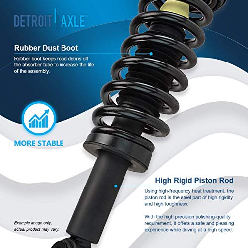 Image of Detroit Axle - RWD Front Struts for 2009-2013 Ford F-150, Complete 2 Struts with Coil Spring 2010 2011 2012 Replacement Suspension Quick Install Ready Strut Shocks Assembly