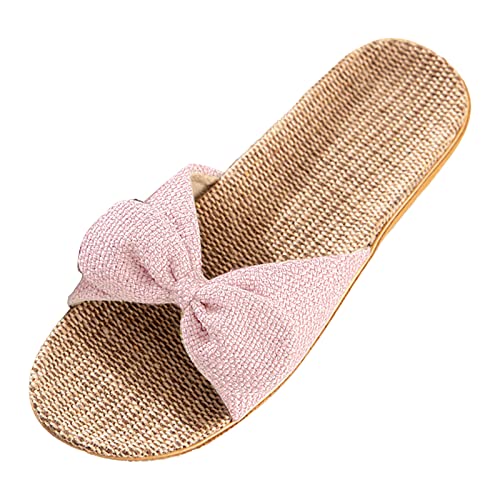 Sandales plates pour femme en paille avec motif papillon pour l'été
