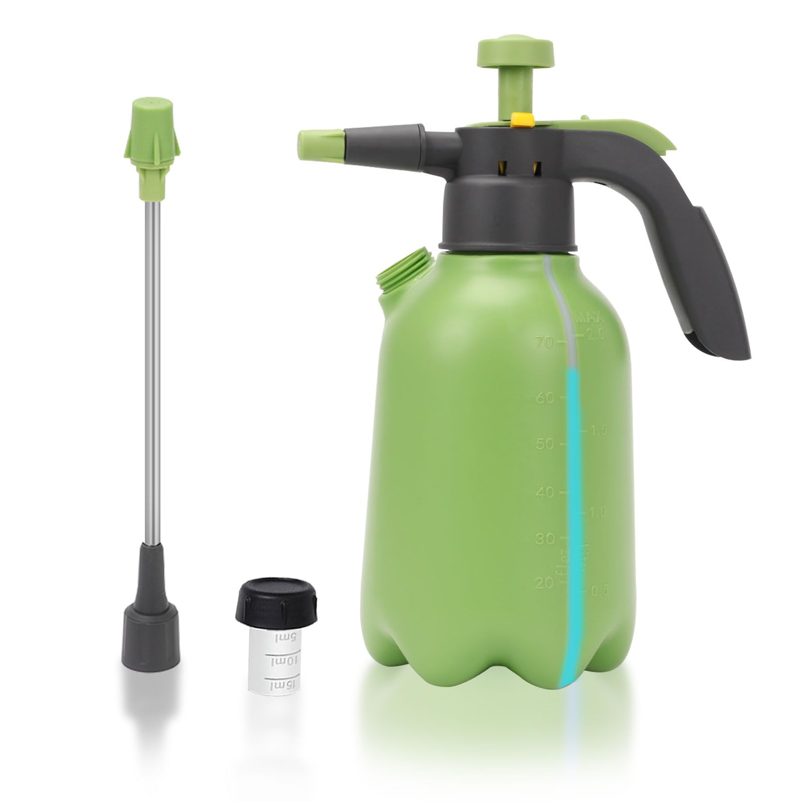 BigKing Spruzzatore a pressione compatta da 2 l, bottiglia spray con asta di estensione per giardino, irrigazione in vaso all'interno