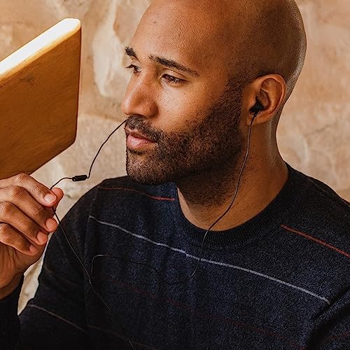 Image of Panasonic ErgoFit Earbud Headphones with Microphone and Call Controller Compatible with IPhone, Android and Blackberry - RP-TCM125-KA - In-Ear (Matte Black)