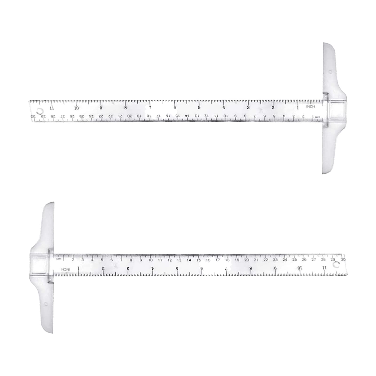 YSfuyi 2 Pcs T Shape Rulers Precision T Shape Metric Rulers Double Side Scale T Square Rulers for Engineers Architects Students Drafters Artists(30cm)