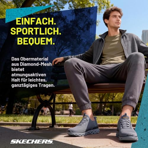Skechers Herren Glide-Step Noxus Slip In, Charcoal/Orange, 16 Wide – Ansicht 5