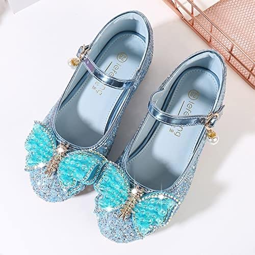 Toddler Little Kid Girls Dress Pumps Glitter Sequins Princess Bowknot Low Heels Party Dance Shoes Rhinestone Sandals Toddler Closed Toe Sandals Girls3