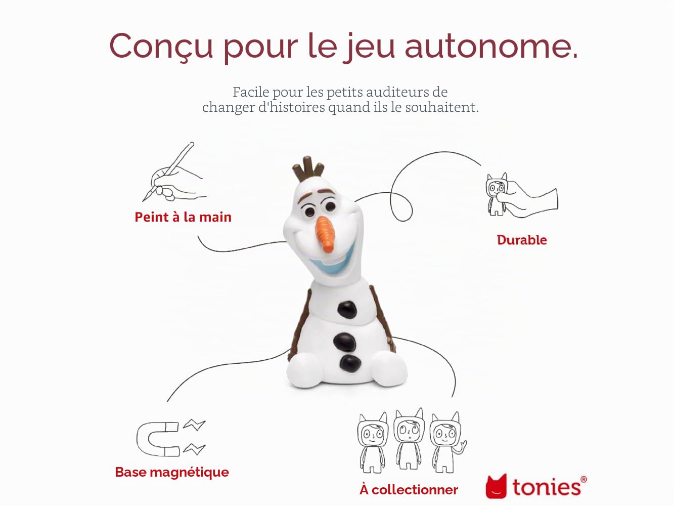 tonies Personnage audio pour Toniebox, Disney – La Reine des Neiges – Olaf, cadeaux pour enfants