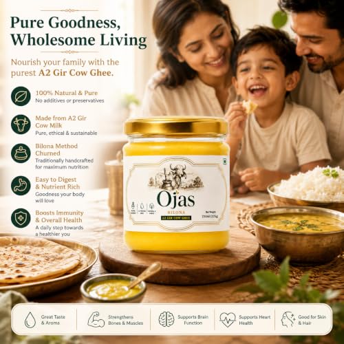 Image of OJAS BILONA A2 Gir Cow Ghee, Bilona Churned, 250 ml