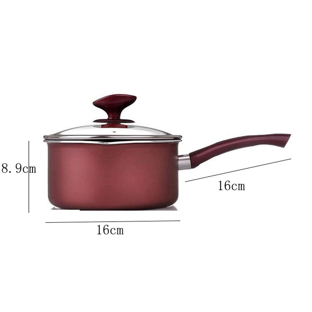 Stockpot Casserole poêle à Lait Chaud Potter Stockpot Casserole Classique en Acier Inoxydable avec Couvercle en Verre