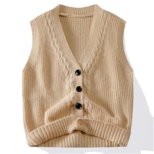 Men Thickened Casual Sweater Vest Fall Winter Warm Sleeveless Cardigan Tank Top Knit4