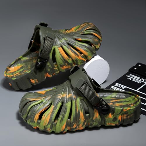 Image of Monstera Slippers, Variegated Monstera Shoes, Non-Slip Soft Lightweight Bathroom Slides Unisex