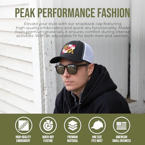 Image of International Tie State Hat for Men and Women, Adjustable Snapback Trucker Baseball Cap with Embroidered Patch
