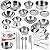 KEJIH Cooking Utensils Set 25 Pieces Stainless Steel Kitchen Toys Pretend Play Pots Pans Toy Cookware Kits for Kids Come with a Handy Storage Box Role Play Educational Toys for Toddlers Small Size