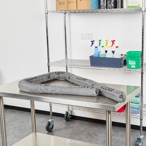 Image of Restaurantware Absorbent Socks 4 Case 8 Foot Nonwoven Spill Control Socks Chemical-Resistant Industrial Spill Gray
