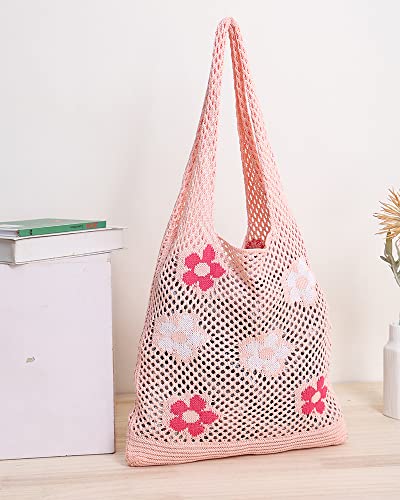 Image of ENBEI Beach Bag Crochet Tote bag for Women,Aesthetic Boho Large Bag,Foldable&Lightweight,Shopping,Beach,Travel,Daily Use