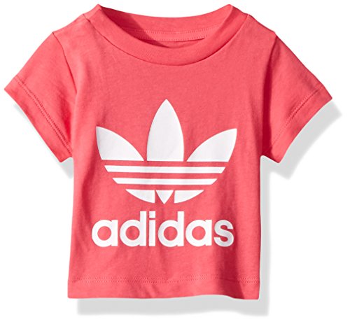 adidas Originals Baby Girl's Originals Trefoil Tee Shirt, Real Pink/White/Infant, 18M