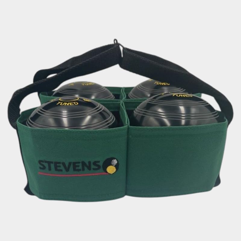 Stevens 4 Bowl Carrier, Suitable for Crown Green and Short Mat Bowls (Green)