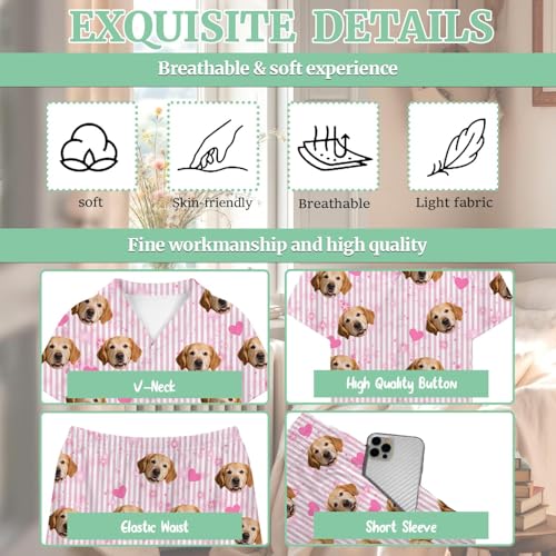 Personalized Pajamas Custom Pets Face Pajamas Sets for Women Men Matching Christmas Pajama Tops&Pants Valentines Day Gifts3