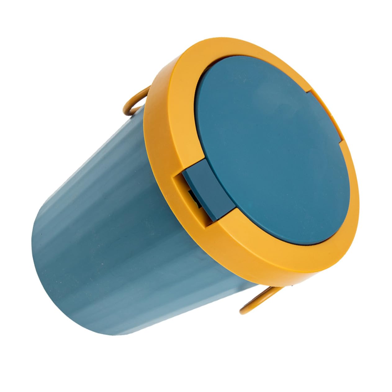Healeved Large Blue Plastic Trash Can with Lid for Bedroom Kitchen Bathroom Office, Covered Wastebasket Garbage Bin for Home Storage and Organization