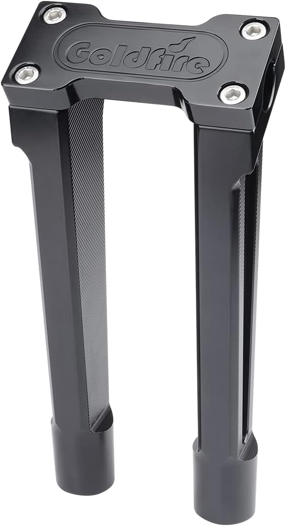 Motorcycle Handlebar Risers for H-D 1” Handlebar, Aluminium Pullback Challenger Risers with One Piece Top Clamp, Compatible with Hayley Sportster, Dyna, Softail (10 inch)