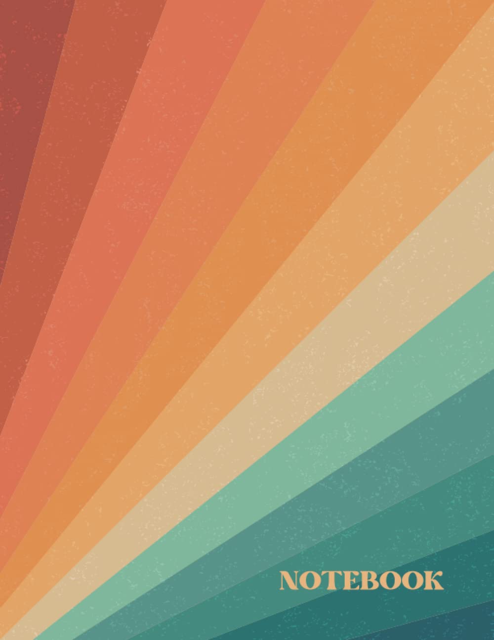 Notebook: Vintage Color Stripes Notebook - Large 8.5 x 11 - College Ruled 110 Pages