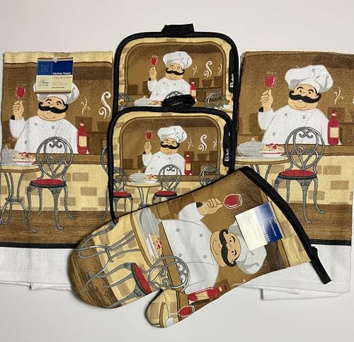 Generic Home Collection 5 Piece Towel Set - Wine Chef.