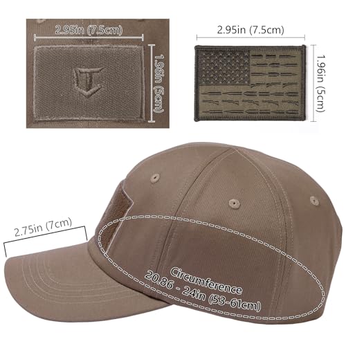 Image of Tactical Hat with Flag Patch Camo Military Army Hats Adjustable Trucker Baseball Cap Soft Top for Shooting