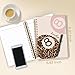 WARDOS Pink Leopard Lucky 8 Ball Glitter Notebook Journal 5.5x8.3, Preppy Trendy Cheetah Print Ball Notebooks for Note Taking, Funky Pink and Cheetah Billiards Spiral Journal