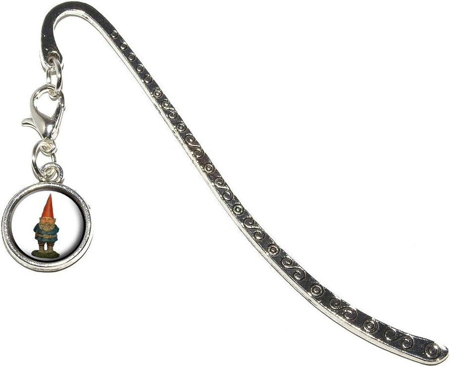 Garden Gnome Metal Bookmark Page Marker with Charm