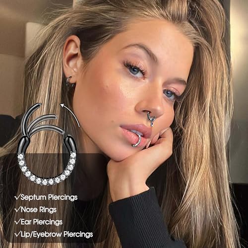 FASACCO 16G Septum Rings Septum Jewelry Septum Piercing Jewelry Cute Snake Butterfly Septum Ring Daith Earrings2