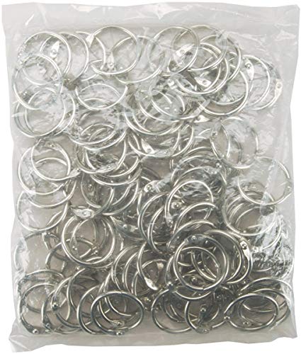 Clear Scraps Transparent de 2,5 cm Chrome Livre Bague, Lot de 100, Argent