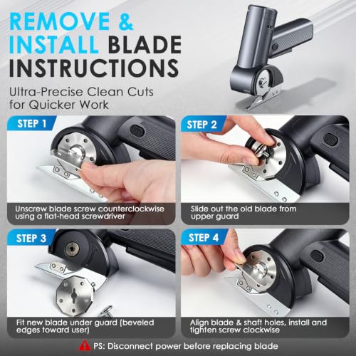 Cordless Electric Scissors Rechargeable, Smart Display Cardboard Box Cutter - image 7