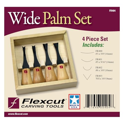 image for Flexcut Carving Tools, Wide-Format Palm Gouges, Ash Hardwood Handles a