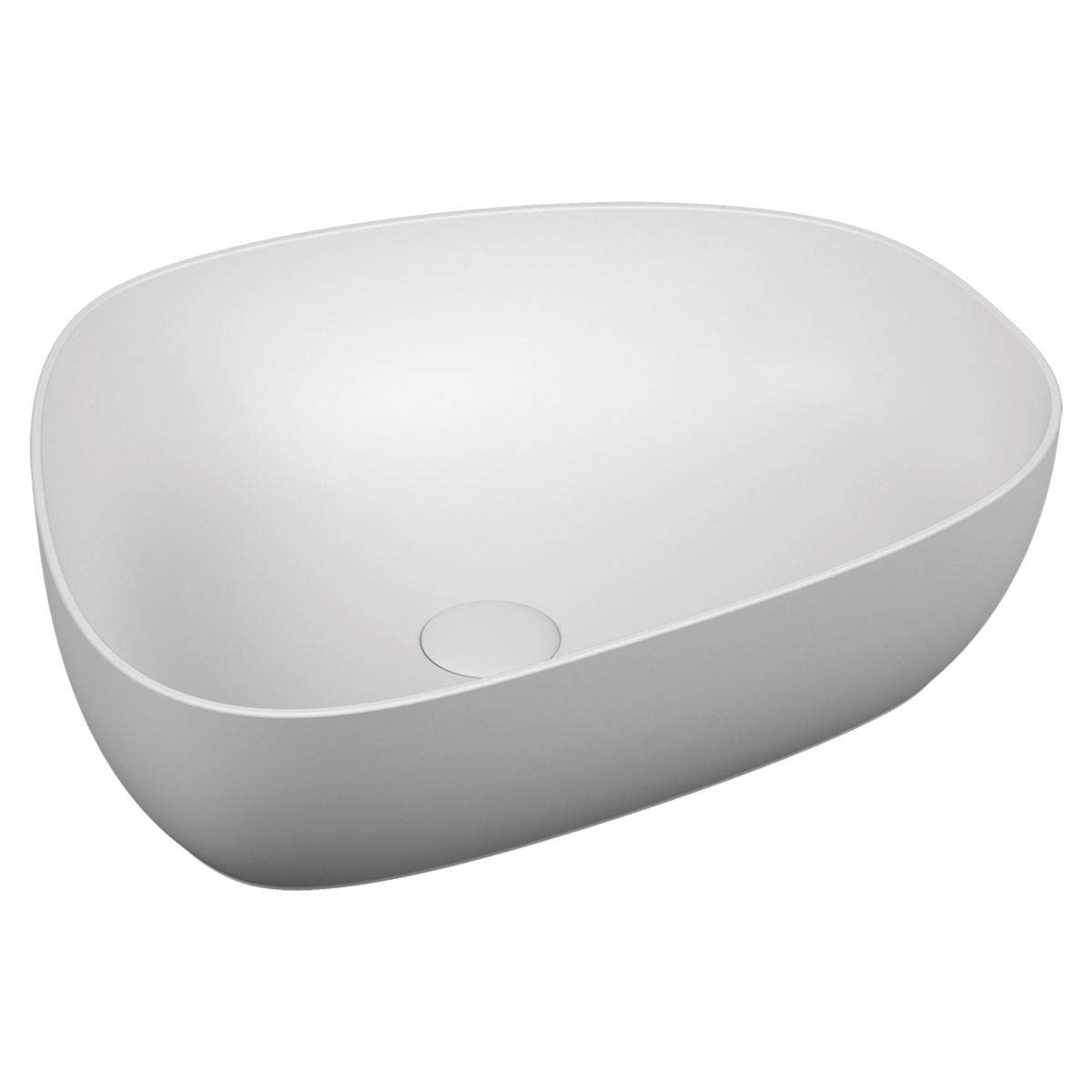 VitrA Outline 5991B401-0016 Asimetrik Lavabo, 56 cm, Mat Beyaz