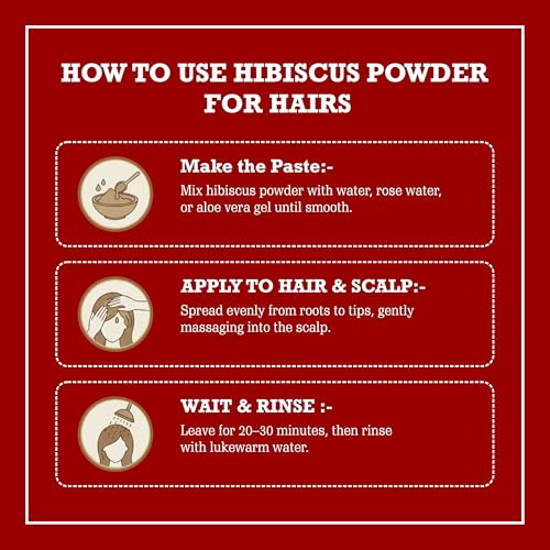 Image of BRALCON Hibiscus Powder - 100gm, Natural Pure Hibiscus Rosa-Sinensis Flower Powder for Face Pack and Hair Mask, Hair Conditioner for Dull Hair & Dry Scalp, Gudhal Ka Phool Powder