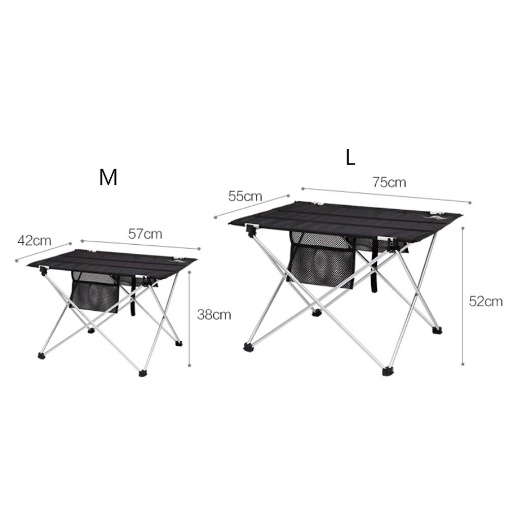Tavolo pieghevole da campeggio Tavolo da picnic portatile pieghevole in lega di alluminio con gambe in alluminio Piano arrotolabile Strato in rete per tavoli pieghevoli da campeggio/banchetti Facile
