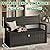MAIUSCOLI 80 Gallon Outdoor Storage Bench Deck Box Waterproof Resin Lockable UV Resistant Benches Furniture Outside Porch Patio Pool Garden Tool Cushion Black